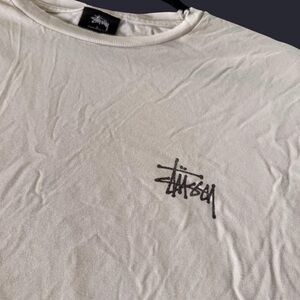 Stussy White Tee with Black Logo